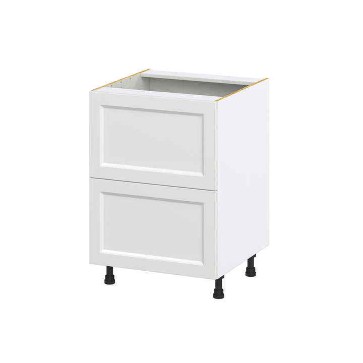 Hugo&Borg Riviera 24-in W x 34.5-in H x 25-in D Bright White 2-Drawer Base Fully Assembled Cabinet