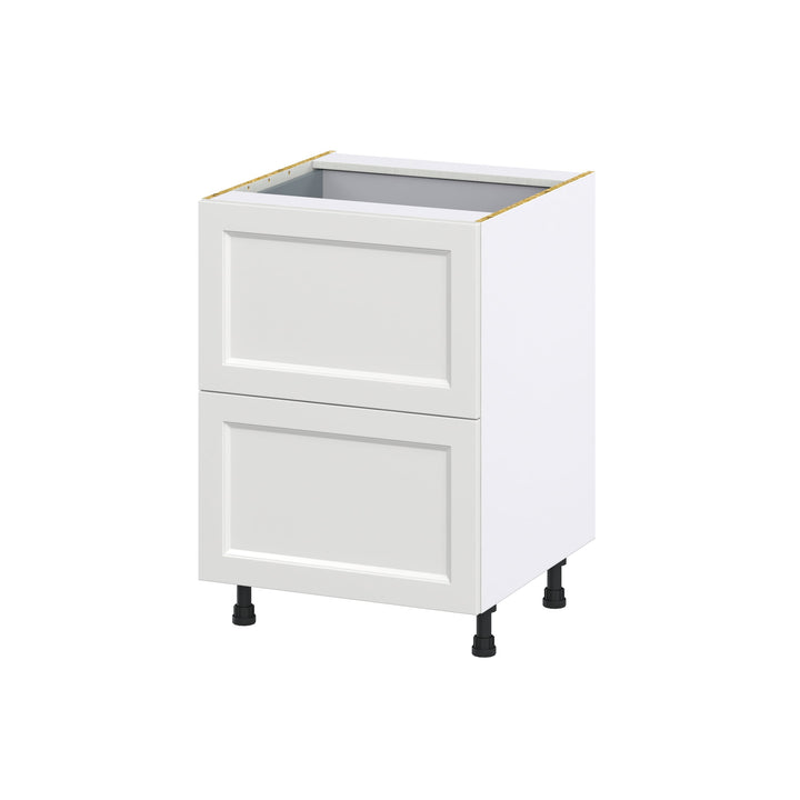Hugo&Borg Riviera 24-in W x 34.5-in H x 24-in D Bright White 2-Drawer Base Fully Assembled Cabinet