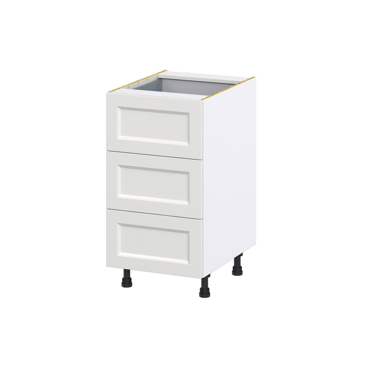 Hugo&Borg Riviera 18-in W x 34.5-in H x 24-in D Bright White 3-Drawer Base Fully Assembled Cabinet