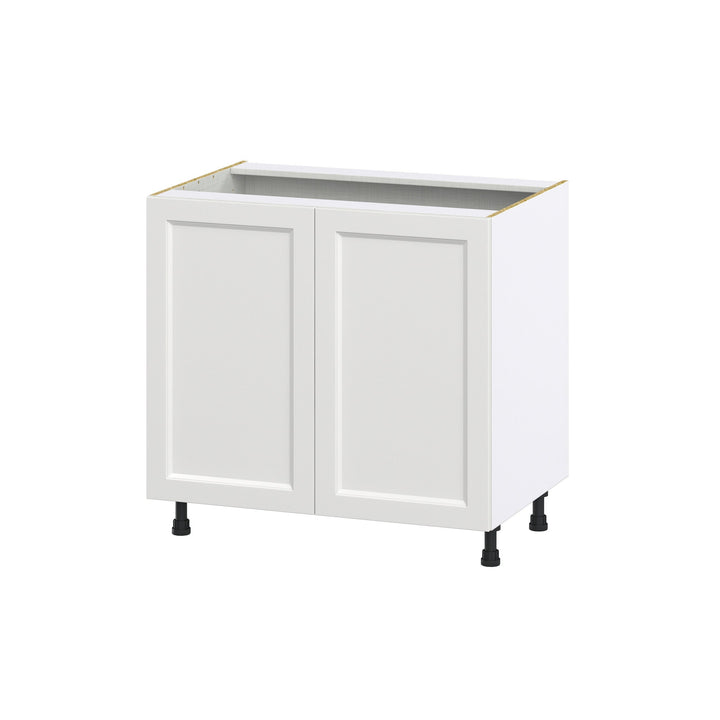 Hugo&Borg Riviera 36-in W x 34.5-in H x 24-in D Bright White Sink Base Fully Assembled Cabinet (Recessed Panel Shaker Style)