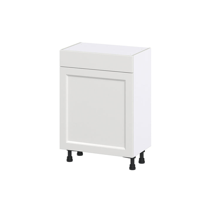 Hugo&Borg Riviera 24-in W x 34.5-in H x 14-in D Bright White 1-Drawer Base Fully Assembled Cabinet (Recessed Panel Shaker Style)