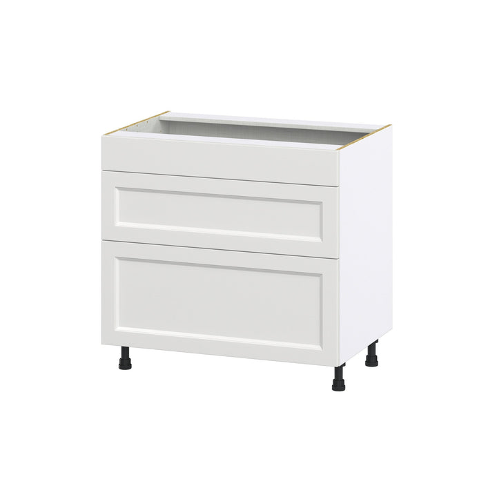Hugo&Borg Riviera 36-in W x 34.5-in H x 24-in D Bright White 2-Drawer Base Fully Assembled Cabinet