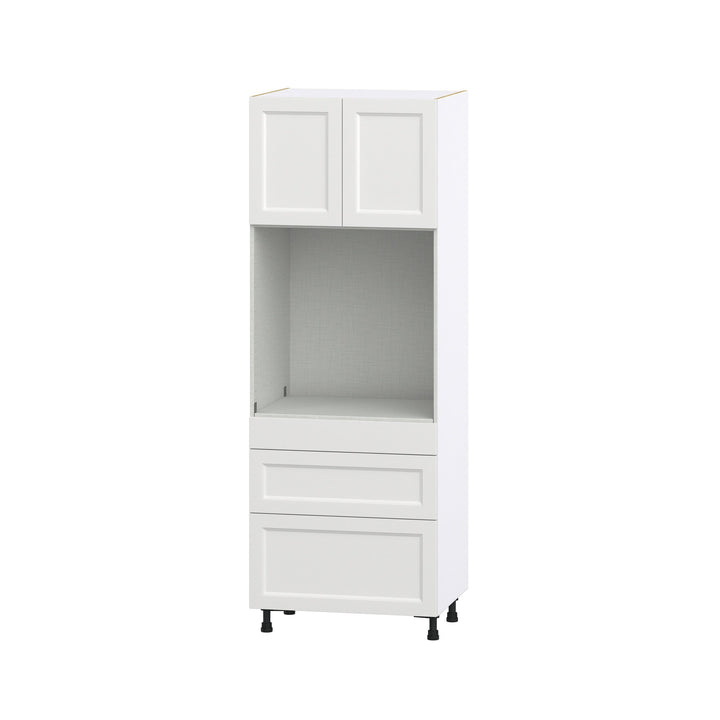 Hugo&Borg Riviera 30-in W x 84.5-in H x 24-in D Bright White 3-Drawers Single Oven Base Fully Assembled Cabinet (Recessed Panel Shaker Style)