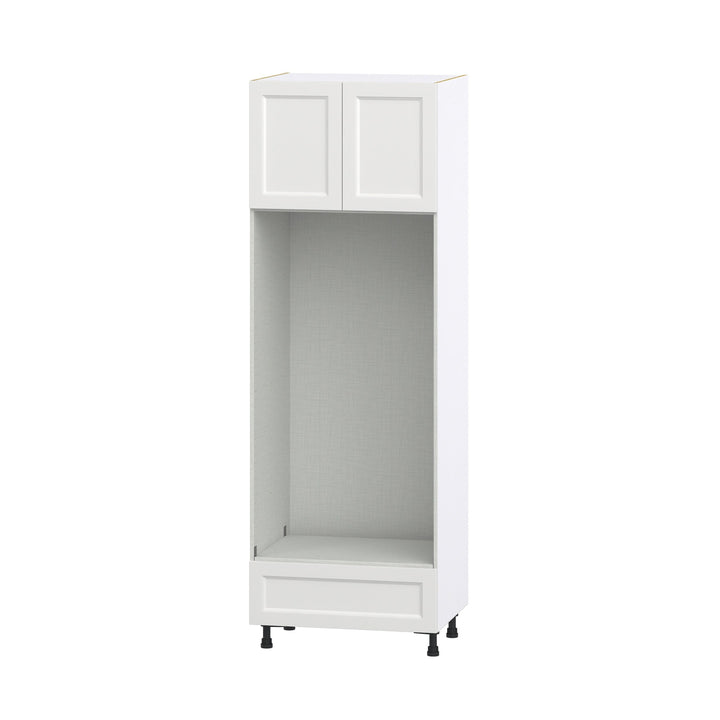 Hugo&Borg Riviera 30-in W x 89.5-in H x 24-in D Bright White 1-Drawer Microwave Base Fully Assembled Cabinet (Recessed Panel Shaker Style)