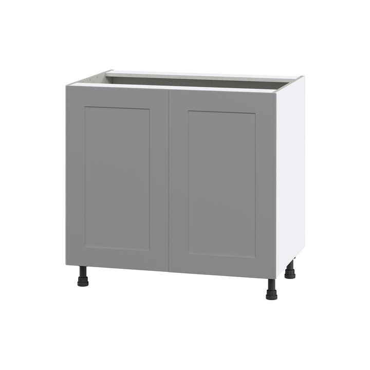 Hugo&Borg Beaumont 36-in W x 34.5-in H x 24-in D Slate Gray Sink Base Fully Assembled Cabinet (Flat Panel Shaker Style)