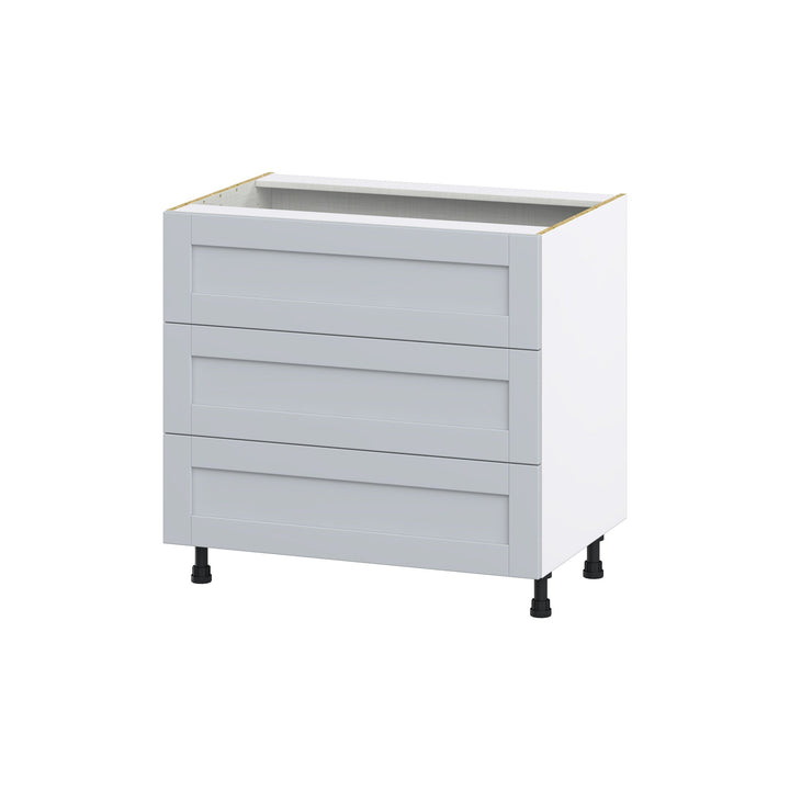 Hugo&Borg Charlesberg 36-in W x 34.5-in H x 24-in D Gray 3-Drawer Base Fully Assembled Cabinet