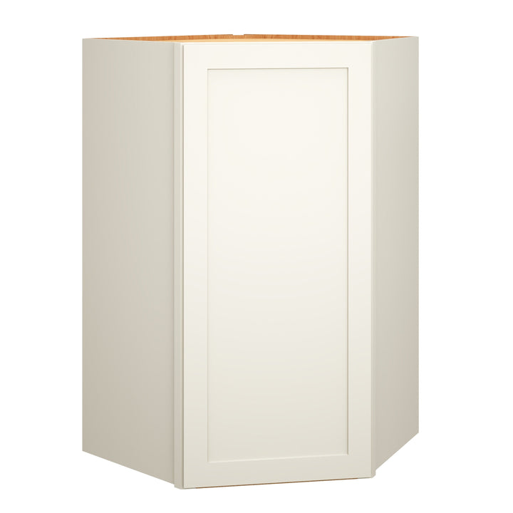 Diamond Express Jamestown 42-in W x 42-in H x 24-in D White Diagonal Corner Wall Fully Assembled Plywood Cabinet (Recessed Panel Shaker Style)