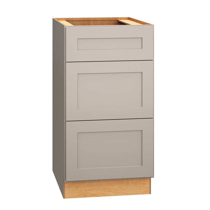 Diamond Express Jamestown 18-in W x 34.5-in H x 24-in D Cloud Gray 3-Drawer Base Fully Assembled Plywood Cabinet (Recessed Panel Shaker Style)