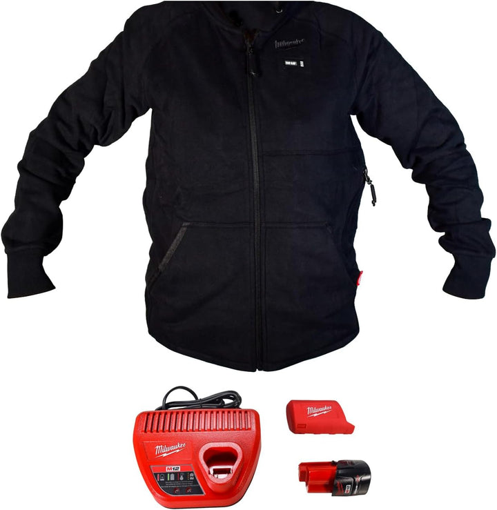 Milwaukee Women’s 2X-Large M12 12-Volt Lithium-Ion Cordless Black Heated Hoodie Kit with (1) 2.0 Ah Battery and Charger