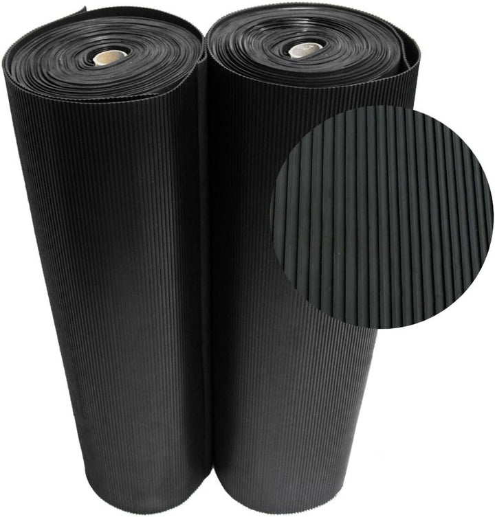 Rubber-Cal Ramp-Cleat Non-Slip Outdoor Rubber Mat, 1/8 in Thick, 3 ft x 8 ft