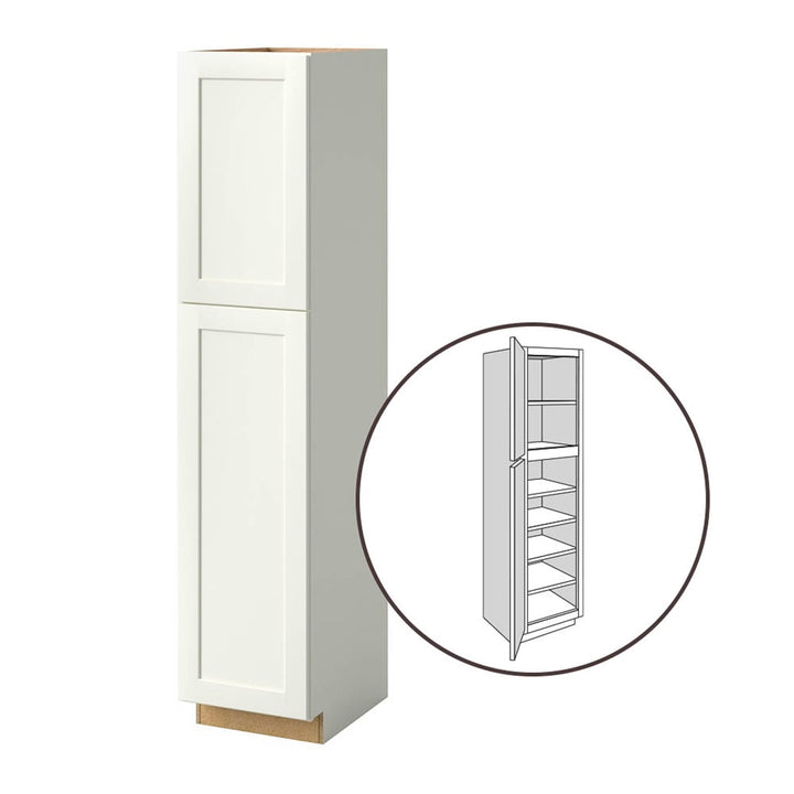 allen + roth Aveley 18-in W x 90-in H x 24-in D Linen Pantry Fully Assembled Cabinet (Flat Panel Shaker Door Style)