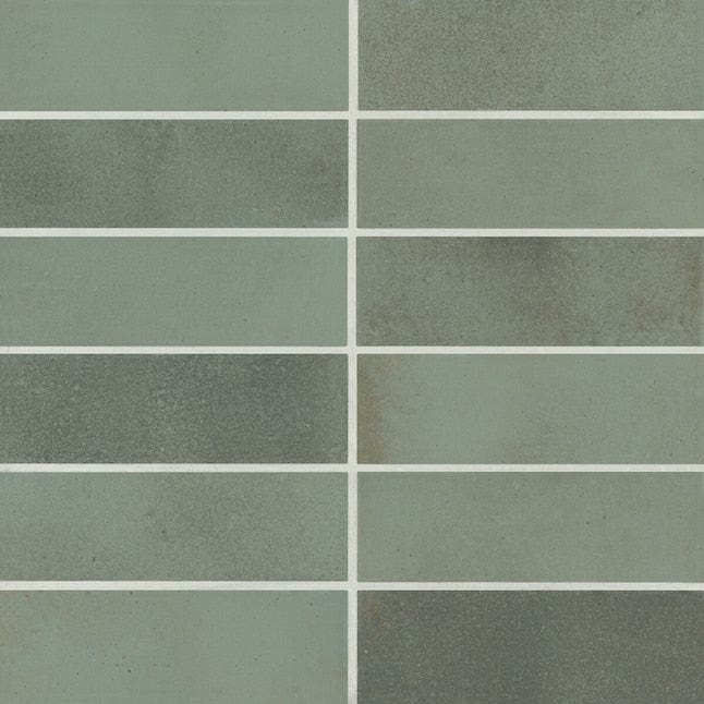 Bedrosians Celine Sage 2-in x 6-in Matte Porcelain Subway Floor and Wall Tile (5.33-sq. ft/ Carton)