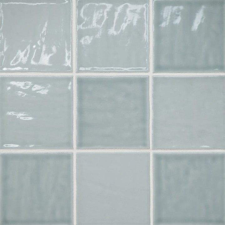 Bedrosians Marin Misty Blue (Light Blue) 4-in x 4-in Glossy Ceramic Subway Wall Tile (5.49-sq. ft/ Carton)