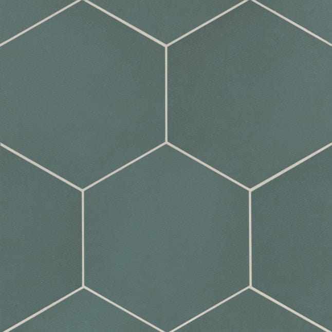 Bedrosians Makoto Arashi Blue 10-in x 11-in Matte Porcelain Floor and Wall Tile, Hexagon (10.76 sq ft/Carton)