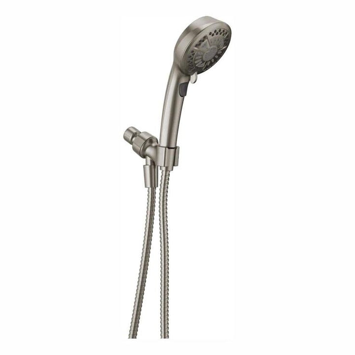 7-Spray 4.2 in. Single Wall Mount Handheld Shower Head in SpotShield Brushed Nickel