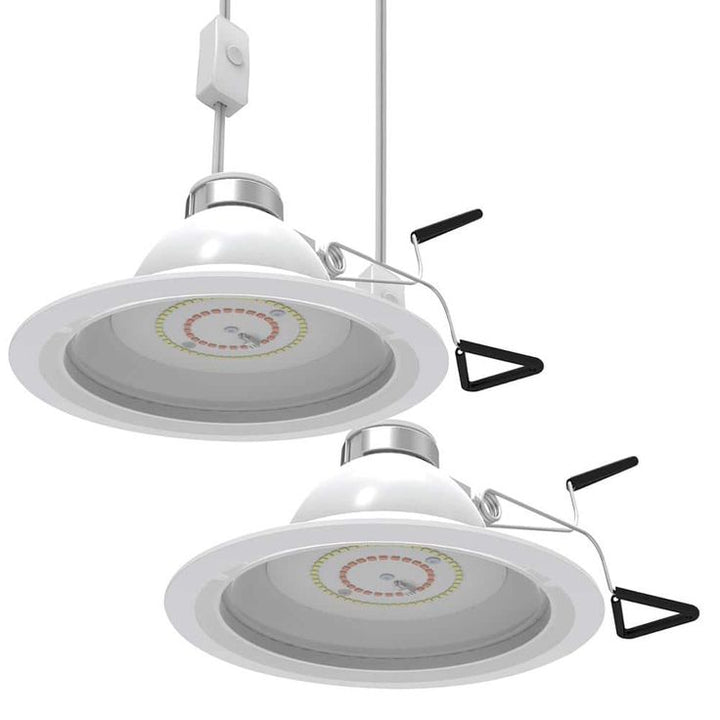 8 in. 32-Watt Clamp Mount White Full Spectrum LED Non-Dimmable Indoor Plant Grow Light, Cool White (2-Pack)