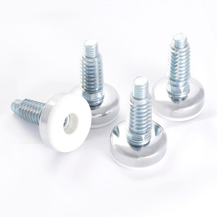 3/8 in.-16 Furniture Levelers with Threaded Inserts, White (4-Pack) - Super Arbor