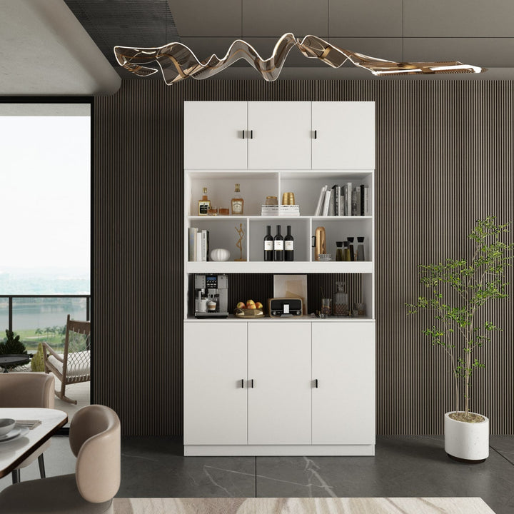FUFU&GAGA 47.2-in W x 87.8-in H Mdf White Freestanding Utility Storage Cabinet