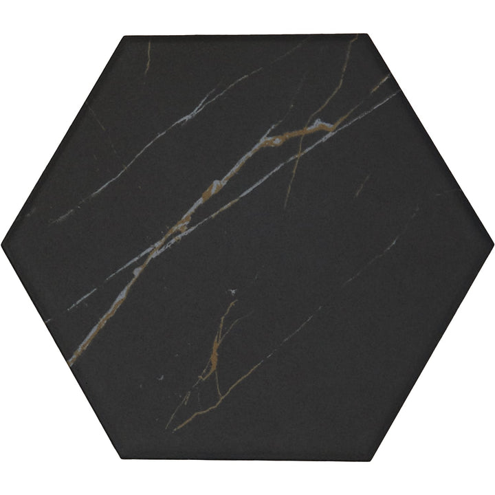 Daltile Belvedere Noir 8-in x 8-in Matte Porcelain Hexagon Floor and Wall Tile product image