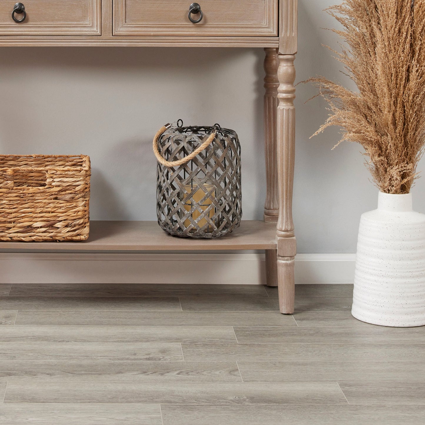 Lucida USA Decocore Soft Gray 5-4/5-in W x 25-in L x 7-mm Thick Waterproof Interlocking Luxury Vinyl Plank Flooring, 22-mil Wear Layer (14.5-sq ft Carton)