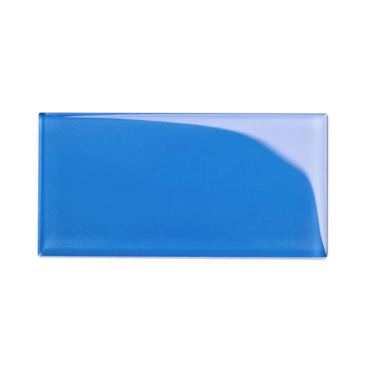Giorbello (Sample) 3x6 Glass Subway Tiles Cobalt Blue 3-in x 6-in Glossy Glass Brick Subway Floor and Wall Tile