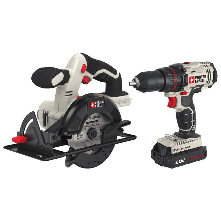 PORTER-CABLE 2-Tool 20-Volt Max Power Tool Combo Kit with Soft Case (Charger Included and 1 Battery Included)