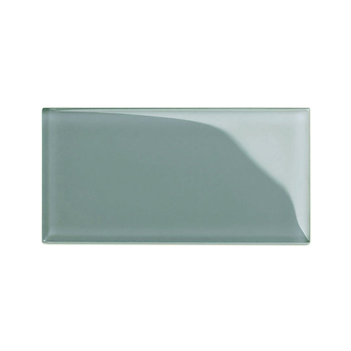 Giorbello (Sample) 3x6 Glass Subway Tiles Slate 3-in x 6-in Glossy Glass Brick Subway Wall Tile