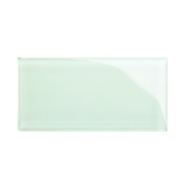 Giorbello (Sample) 3x6 glass subway tiles Winter Sage 3-in x 6-in Glossy Glass Brick Subway Wall Tile