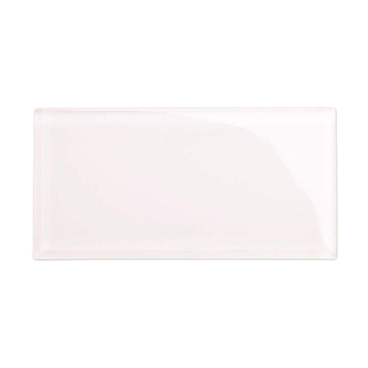 Giorbello (Sample) 3x6 glass subway tiles Rose Pale Pink 3-in x 6-in Glossy Glass Brick Subway Wall Tile