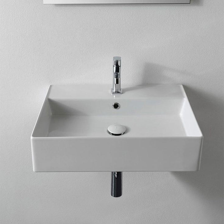 Nameeks Teorema Wall Mounted Bathroom Sink in White