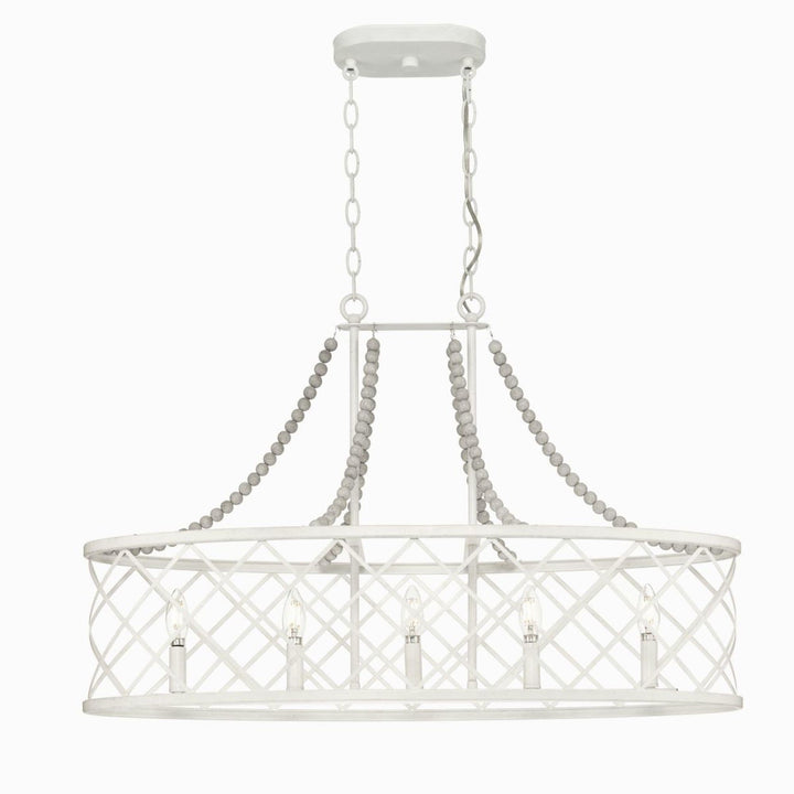 Progress Lighting Bisset 5-Light White Coastal Chandelier