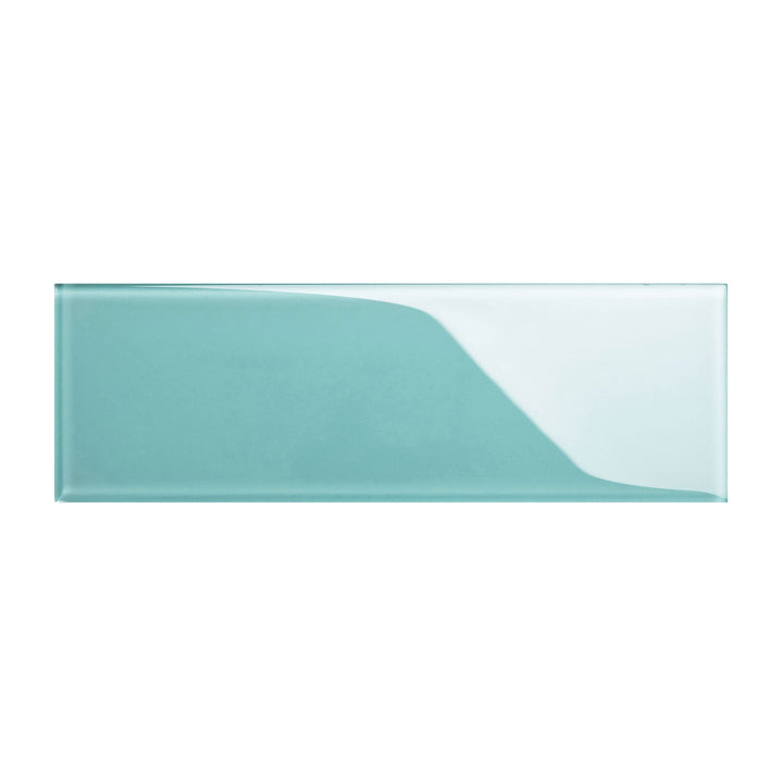 Giorbello (Sample) 4x12 glass subway tiles Teal 4-in x 12-in Glossy Glass Brick Subway Wall Tile