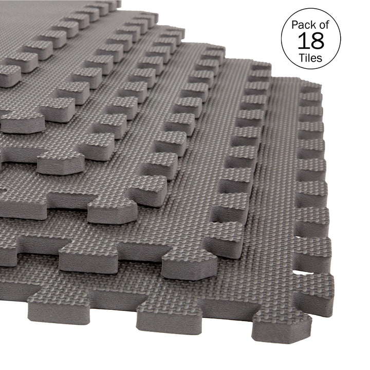 Stalwart 0.5-in W x 24-in L x 0.5-in T Interlocking Foam Gym Floor Tile (72-sq ft) (18-Pack)