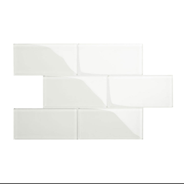 Giorbello Classic Premium Agreeable Gray 6-in x 12-in Glossy Glass Subway Wall Tile (5-sq. ft/ Carton)