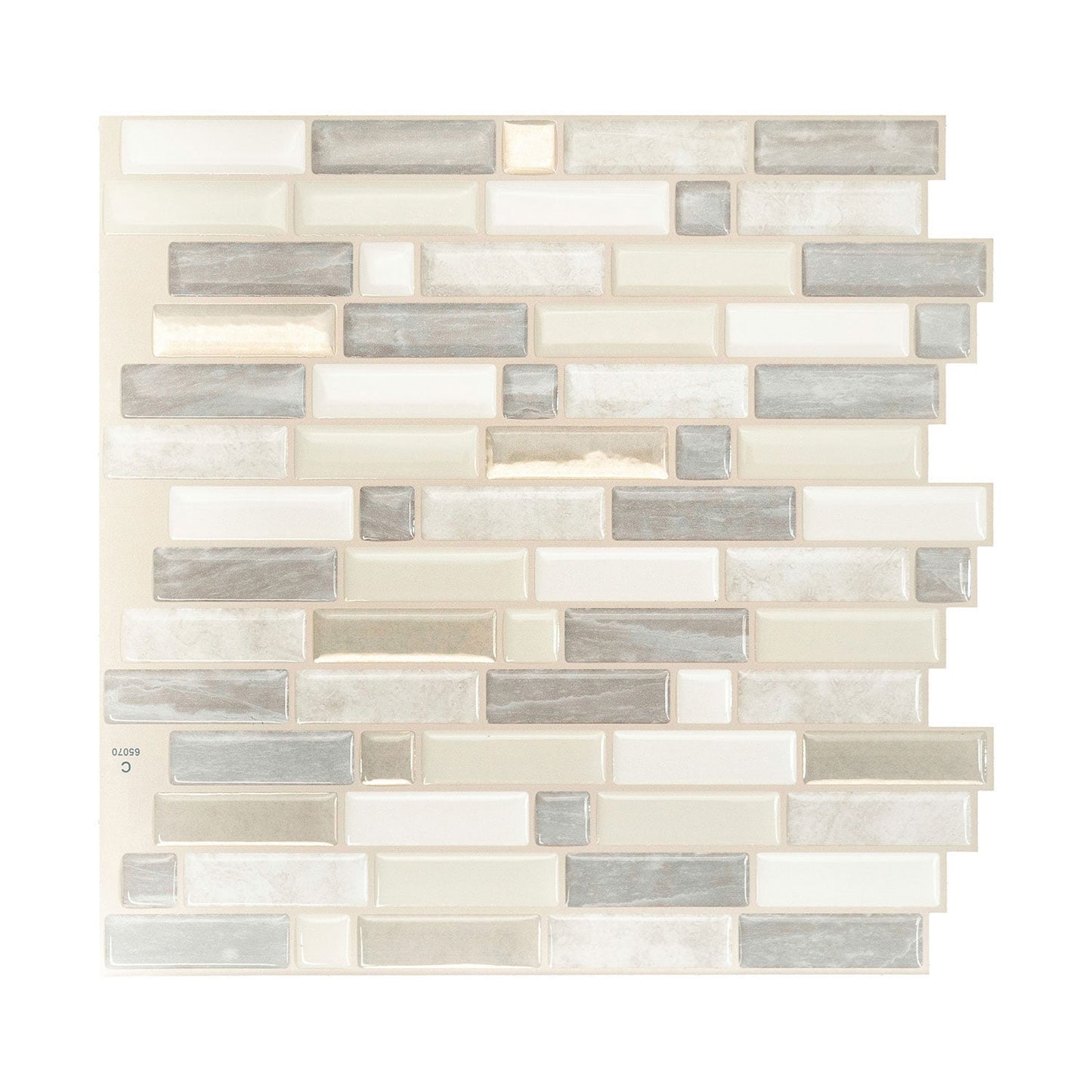 Smart Tiles Crescendo Ciotta Ivory 10-in x 10-in Glossy Resin Patterned Multi-shaped Peel and stick Wall Tile product image