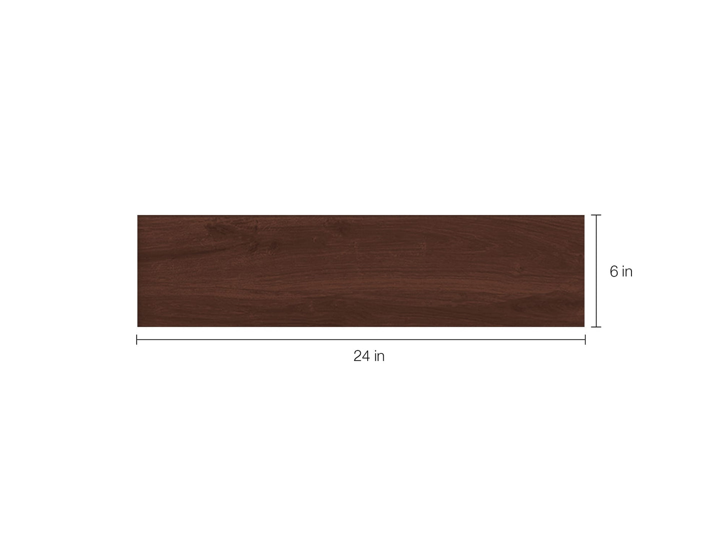 Style Selections Serso Black Walnut 6-in x 24-in Porcelain Wood Look Tile (Common: 6-in x 24-in; Actual: 5.75-in x 23.75-in)