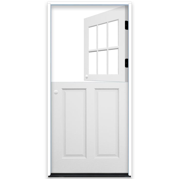 Creative Entryways Craftsman Prehung Single Dutch Front Door - White