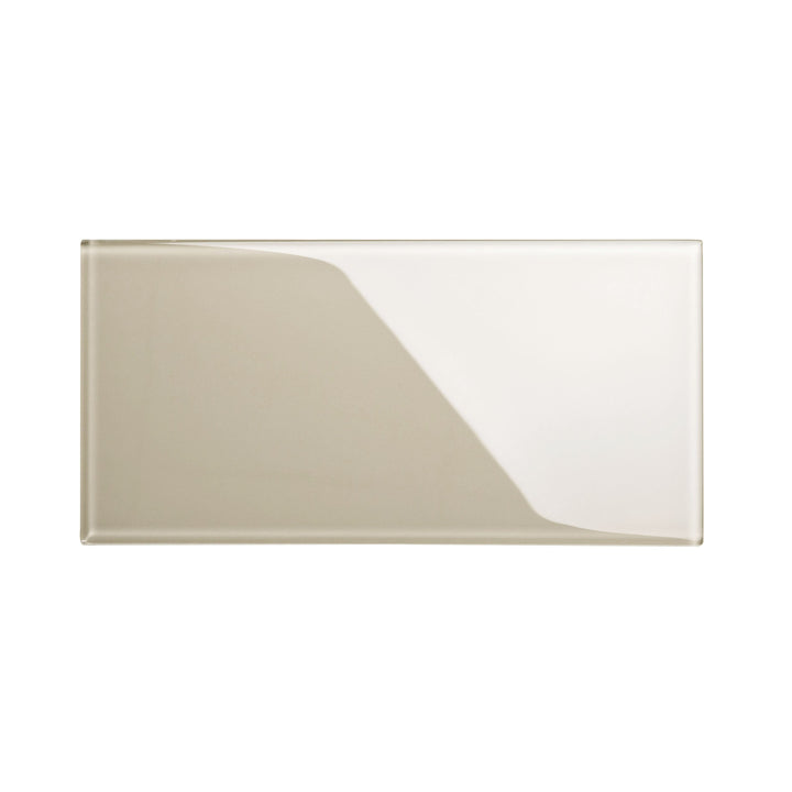 Giorbello (Sample) 6x12 Glass Subway Tiles Light Taupe 6-in x 12-in Glossy Glass Brick Subway Wall Tile
