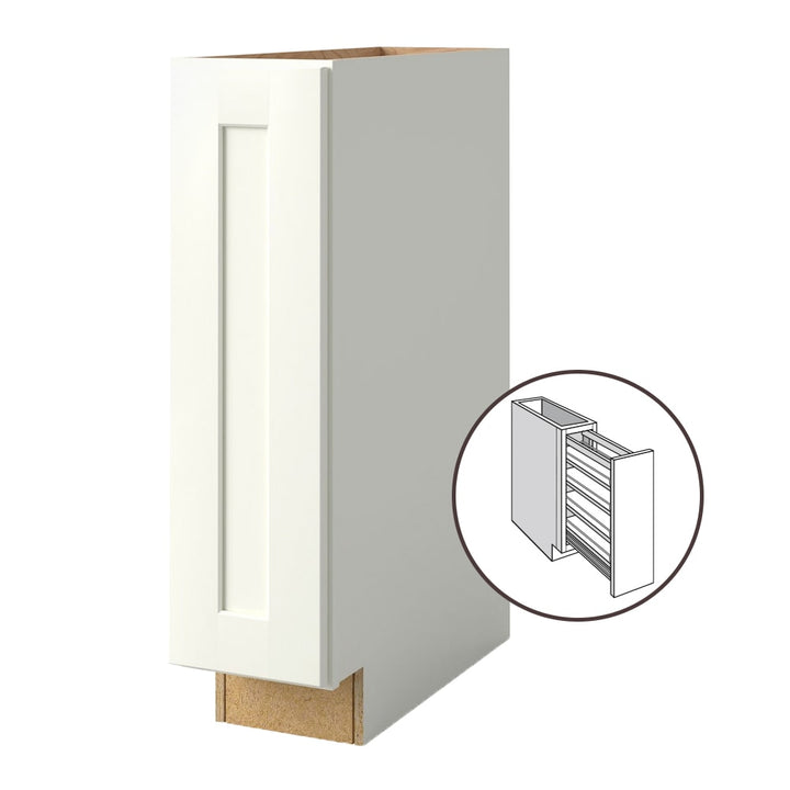 allen + roth Aveley 9-in W x 34.5-in H x 24-in D Linen Pull-out Tray Divider Base Fully Assembled Cabinet (Flat Panel Style)
