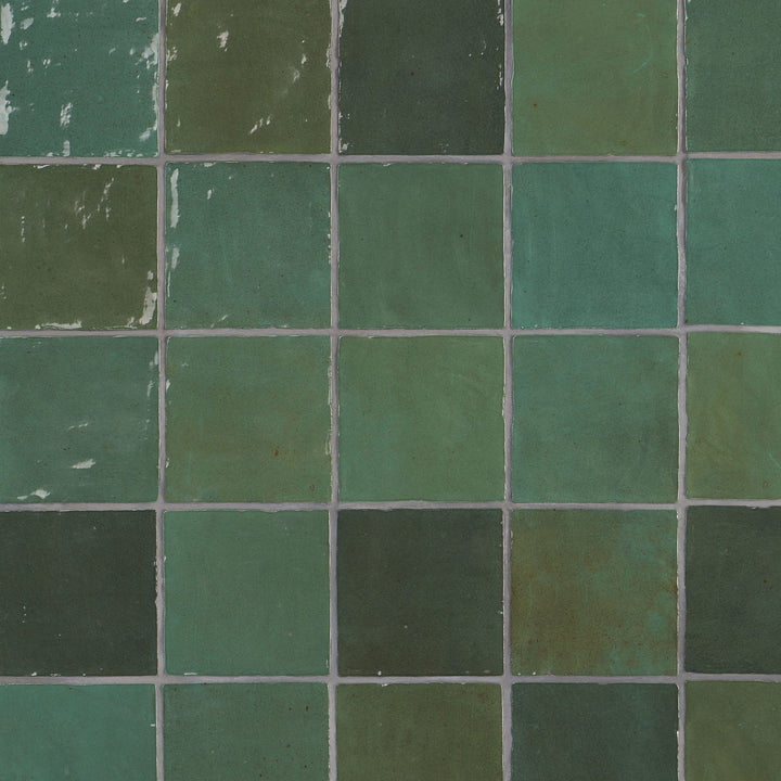 Artmore Tile Montego Green 4-in x 4-in Glazed Ceramic Subway Wall Tile product image