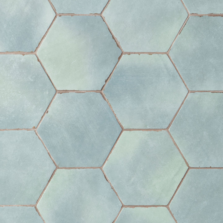 Artmore Tile Coastal Hex Bettina Green 6-in x 6-in Matte Porcelain Encaustic Hexagon Floor and Wall Tile product image