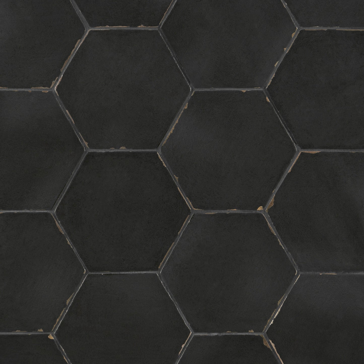 Artmore Tile Coastal Hex Nero Black 6-in x 6-in Matte Porcelain Encaustic Hexagon Floor and Wall Tile product image