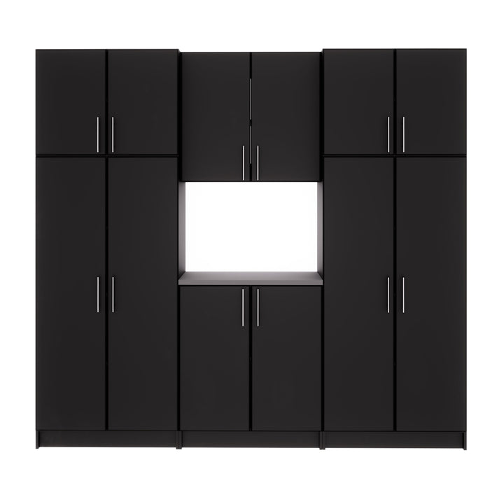 Prepac Elite 96-in W x 89-in H Wood Composite Black Freestanding Utility Storage Cabinet
