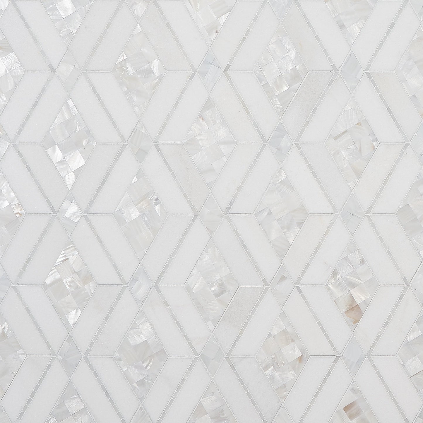 Artmore Tile Spencer White 10-in x 10-in Polished Natural stone Marble Marble look Multi-shaped Mosaic Wall Tile product image