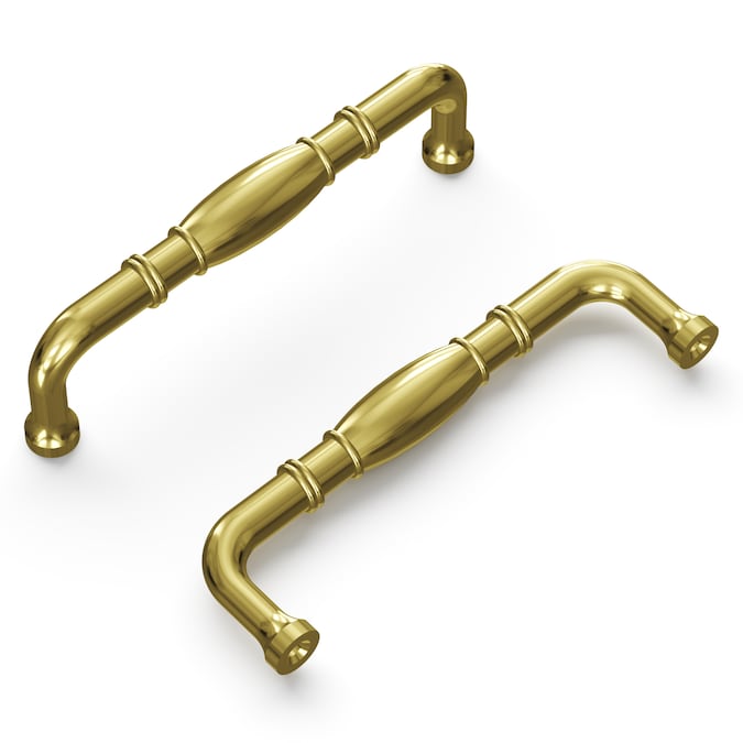 Hickory Hardware Williamsburg 3-3/4-in (96mm) Center to Center Polished Brass Rectangular Handle Drawer Pull