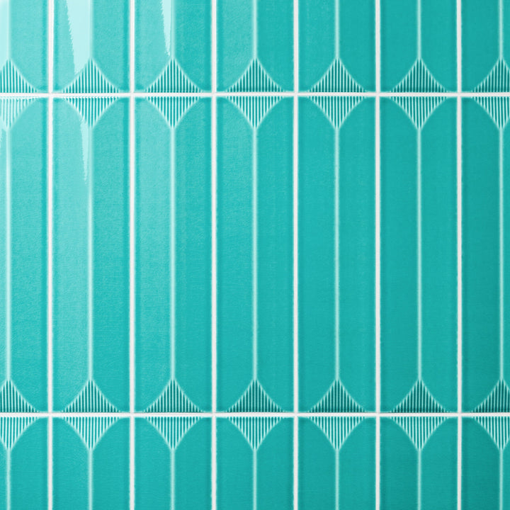 Artmore Tile Refined Teal Green 4-in x 16-in Glazed Ceramic Subway Wall Tile product image
