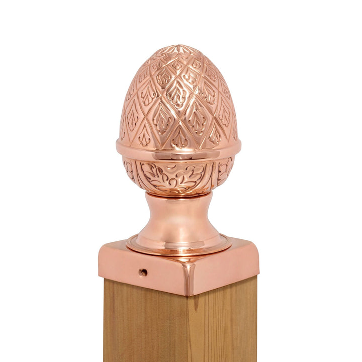 PERMAKAP 4-in x 4-in Pineapple Solid Polished Copper Deck Post Cap
