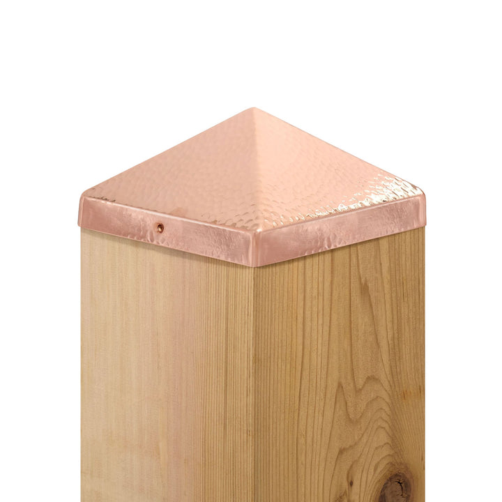 PERMAKAP 8-in x 8-in Pyramid Solid Polished Copper Deck Post Cap