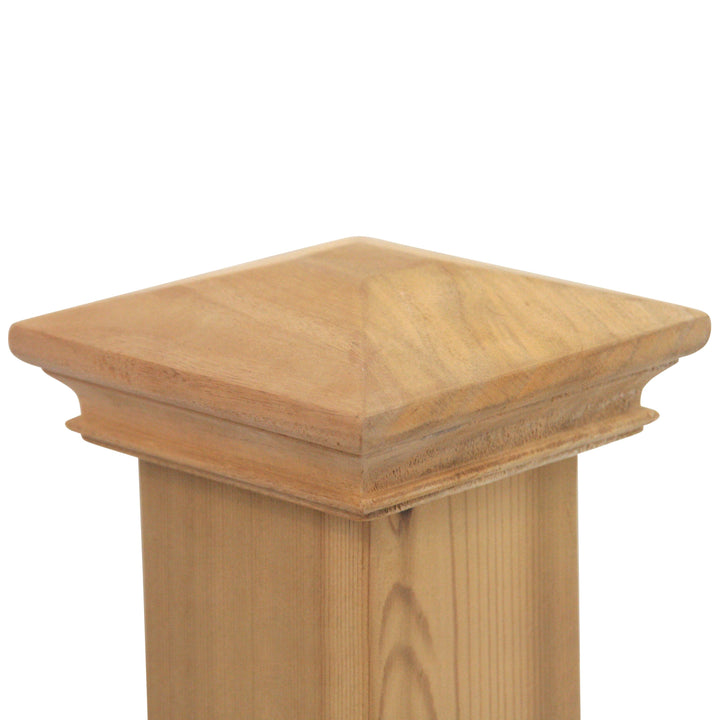 PERMAKAP 6-in x 6-in Pyramid One-Piece Sanded Wood Mahogany Deck Post Cap
