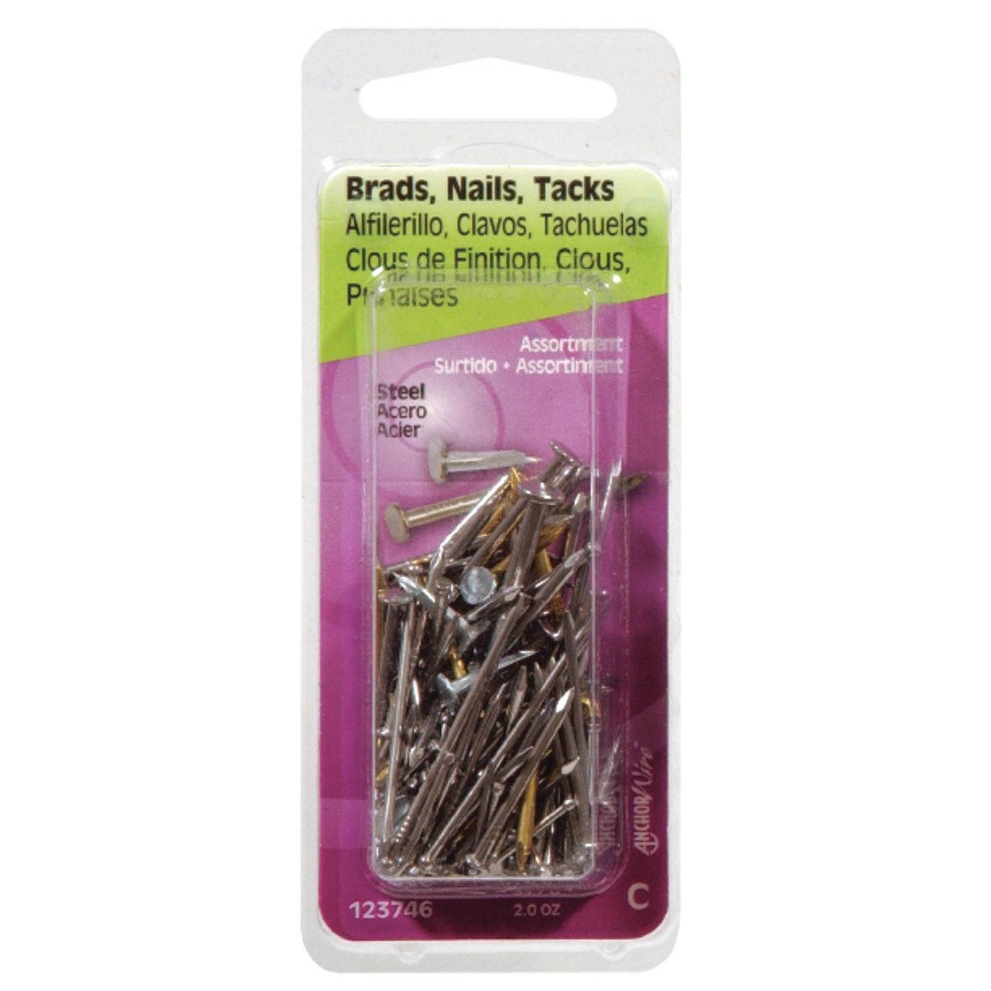 Hillman 16 Ga Assorted Length Steel Brad Nail Assortment, 1 Pack, 2 oz